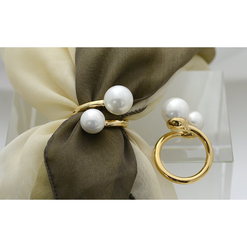 Pearl Scarf Buckle Ring - Malaysia Silk Hijab Wedding Party Jewelry