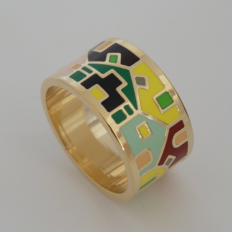 Enamel Silk Scarf Buckle - High Quality Gold Plated Custom Scarf Ring