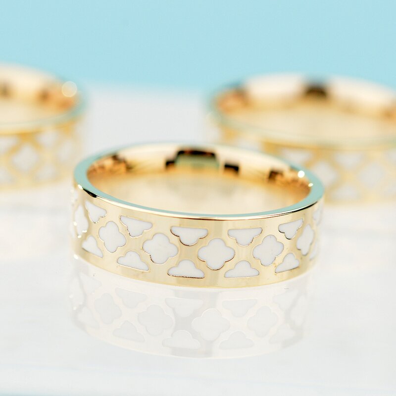 Enamel Scarf Buckle - Custom Stainless Steel Women Wedding Gift Ring