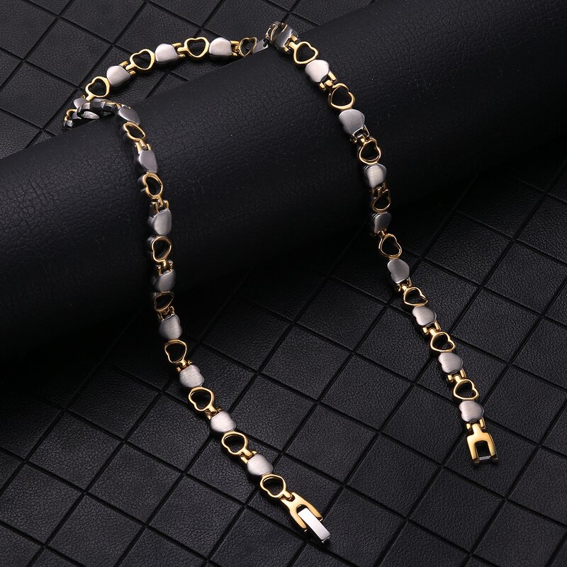 Stainless Steel Magnetic Necklace - Wholesale Heart Shape Trendy Link Chain