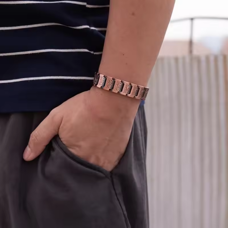 Health Magnetic Copper Bracelet - Custom Logo Vintage Men Women Jewelry
