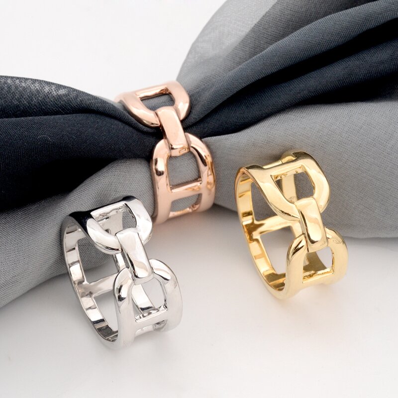 Round Silk Scarf Buckle - Simple Stainless Steel Hijab Wedding Accessory