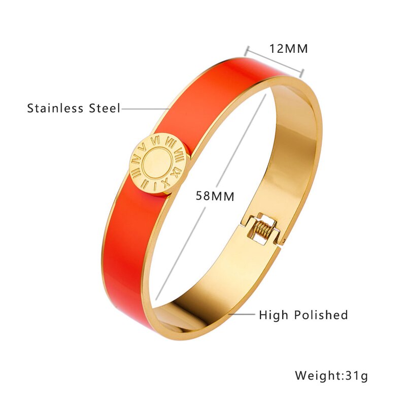 Enamel Bracelet for Women - Trendy 18K Gold Plated Fashion Gift Jewelry