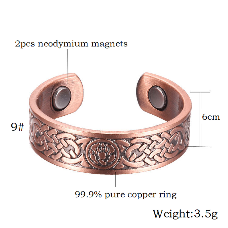 Copper Magnetic Ring - Open Adjustable Health Women Men Gift Jewelry
