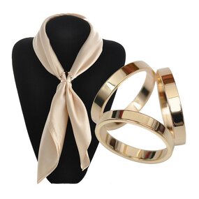 Three Circles Scarf Buckle - 18K Gold Plated Stainless Steel Wedding Tool
