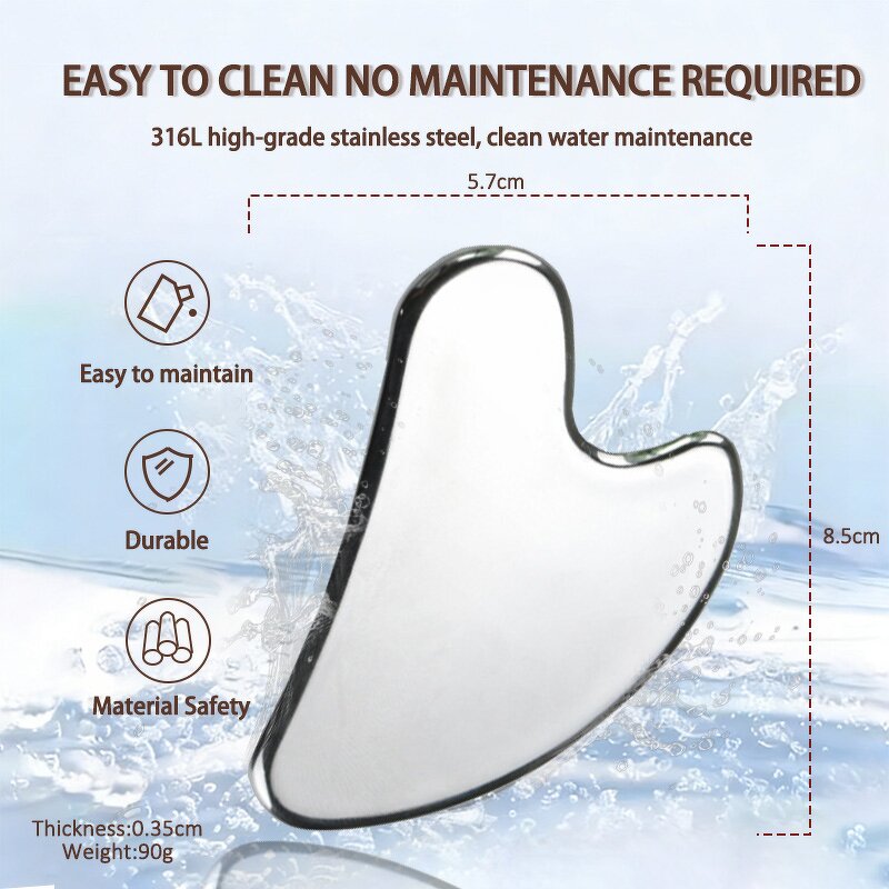 Stainless Steel Gua Sha Plate - Mirror Polished Muscle Relax Massage Tool