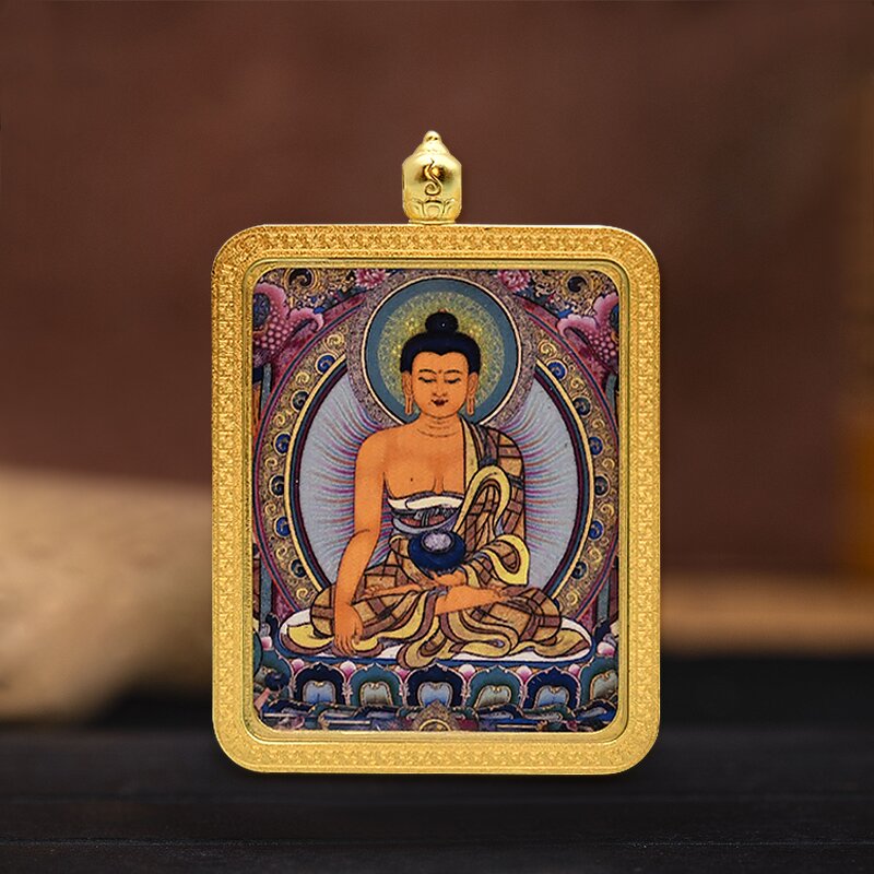 Tibetan Thangka Amulet - Unisex Buddhist Oriental Elegant Pendant