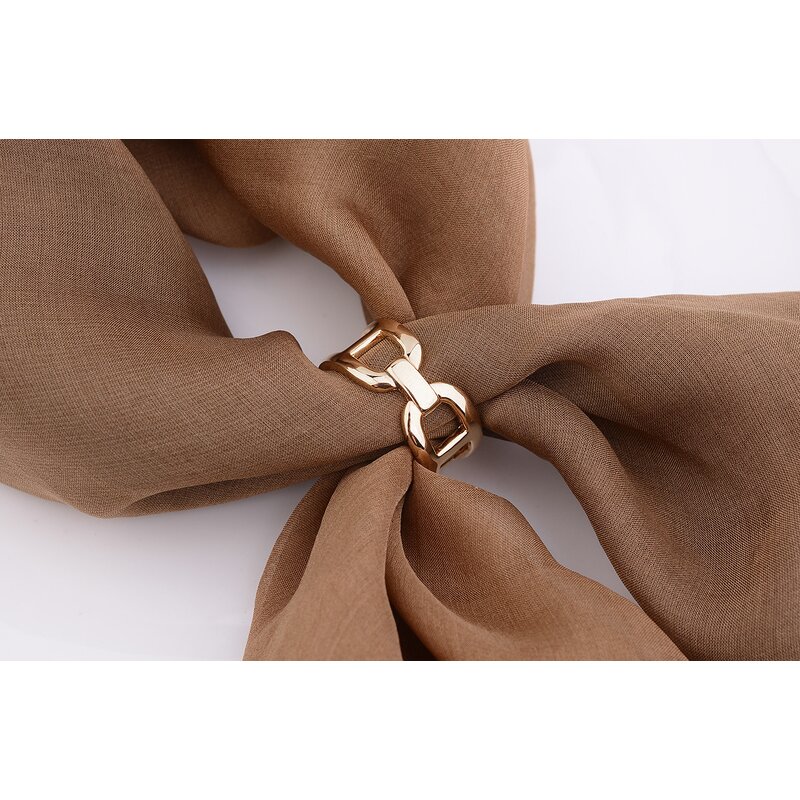Round Silk Scarf Buckle - Simple Stainless Steel Hijab Wedding Accessory