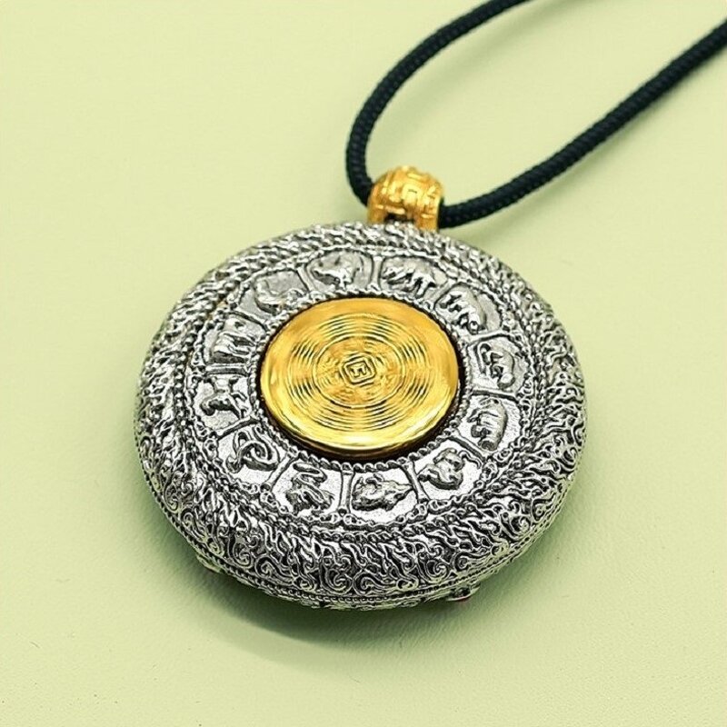 Relief Thangka Pendant - Spinning Buddhist Luck Wealth Men Women Jewelry