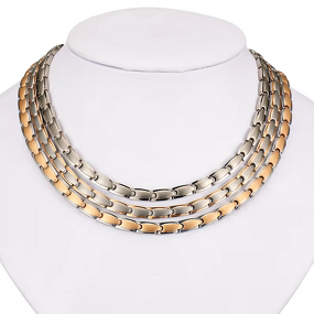 Titanium Men Necklace - Custom Bio Health Luxury Gold Plated Gift Chain