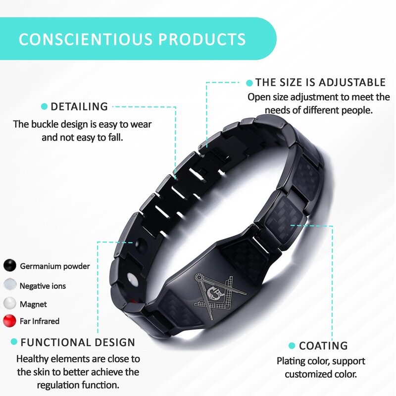 Japanese Bio Magnetic Bracelet - Wholesale Therapy Energy Cuff for Men