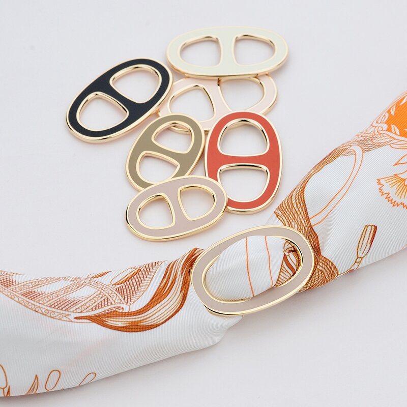 Enamel Scarf Ring - Custom Stainless Steel O Ring Wedding Gift Buckle