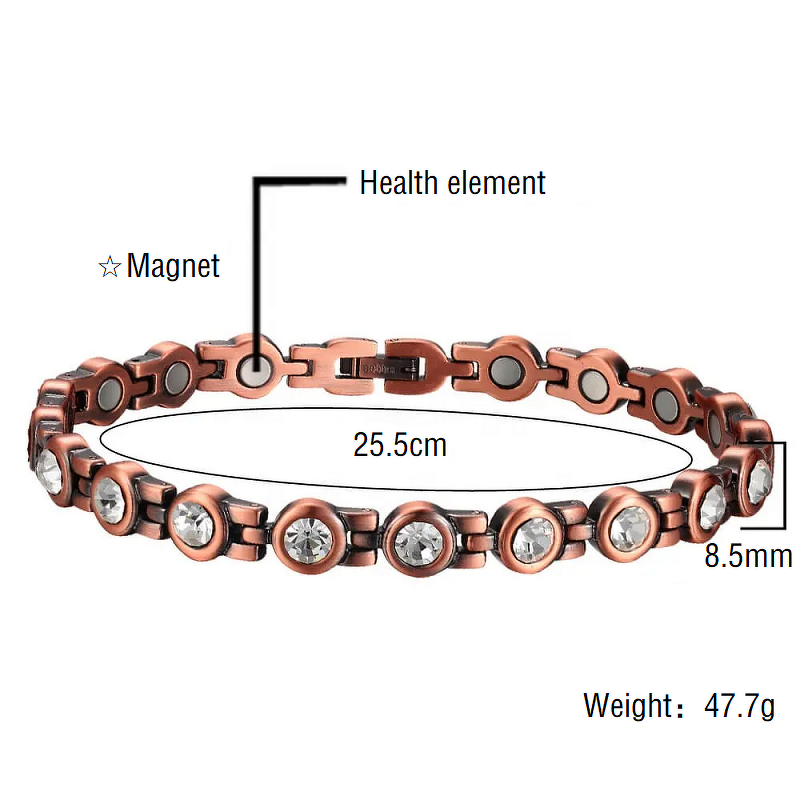 Copper Magnetic Anklet - 2020 Zircon Crystal Encrusted Women Jewelry