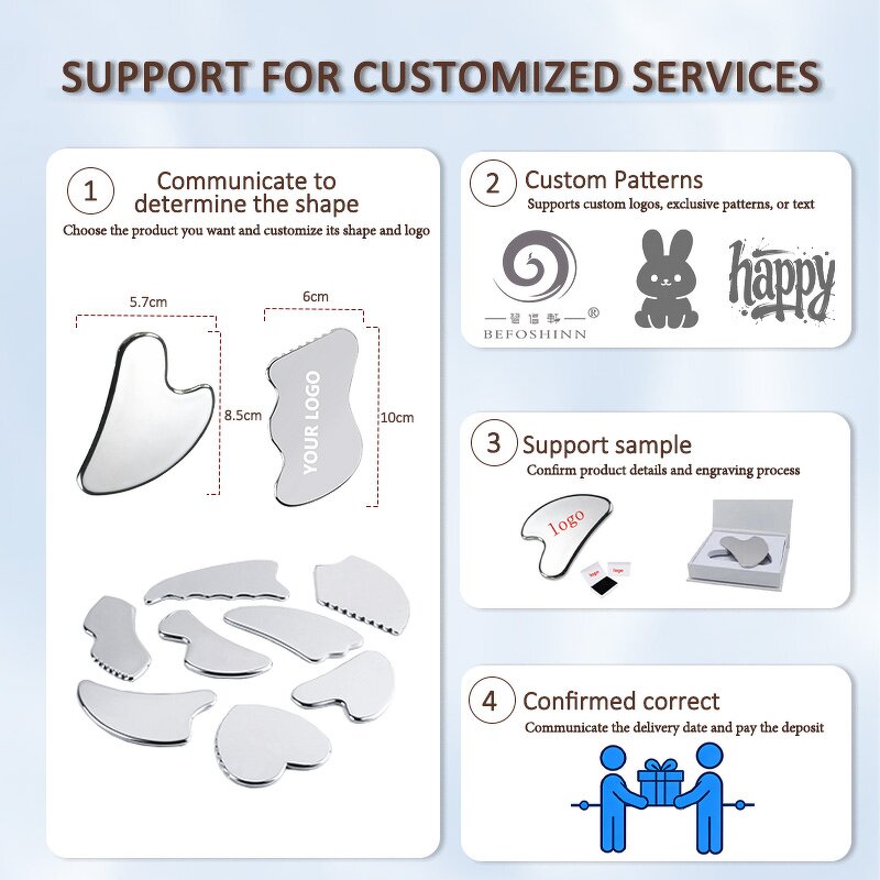 Stainless Steel Gua Sha Plate - Mirror Polished Muscle Relax Massage Tool