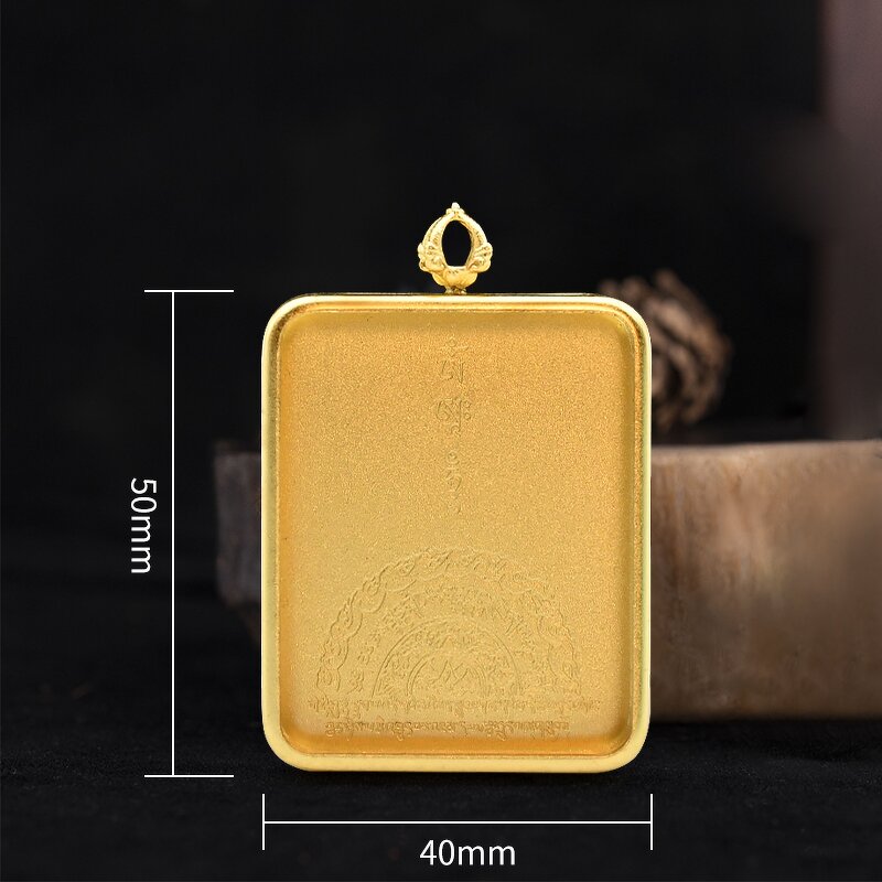 Buddha Thangka Pendant - Tibetan Oriental Amulet Men Women Religious Jewelry