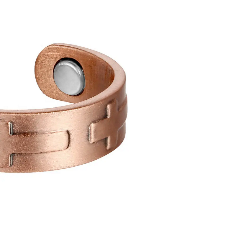 Copper Magnetic Ring - Solid Cross-Adjustable Trendy Finger Jewelry