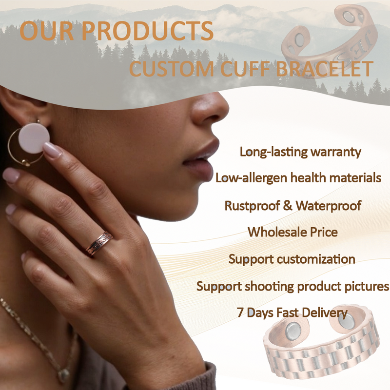 Pure Copper Magnetic Ring - Wholesale Adjustable Arthritis Viking Jewelry