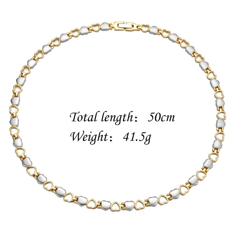 Stainless Steel Magnetic Necklace - Wholesale Heart Shape Trendy Link Chain