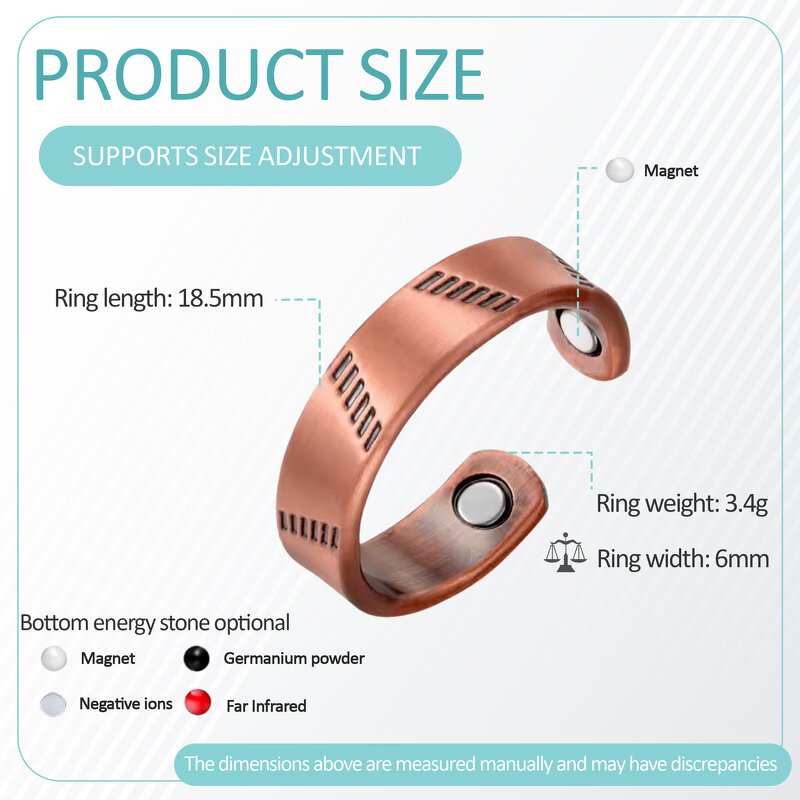 Zircon Copper Magnetic Ring - Trendy Health Energy Arthritis Relief Jewelry