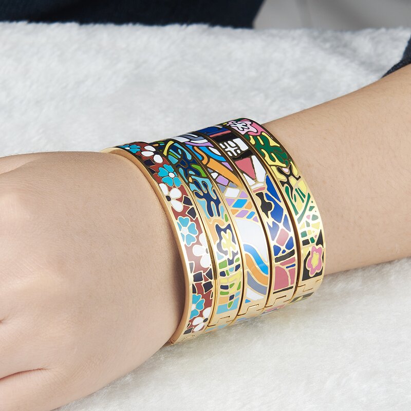 Enamel Bangle for Women - Custom High Quality Stainless Steel Jewelry