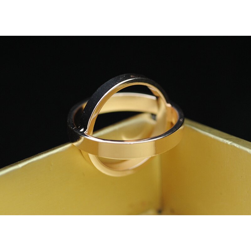Double Circle Scarf Ring - Elegant Stainless Steel Women Wedding Jewelry