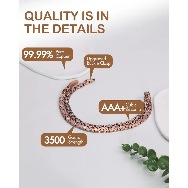 Pure Copper Magnetic Necklace - 99.9% Arthritis Four Leaf Clover Jewelry