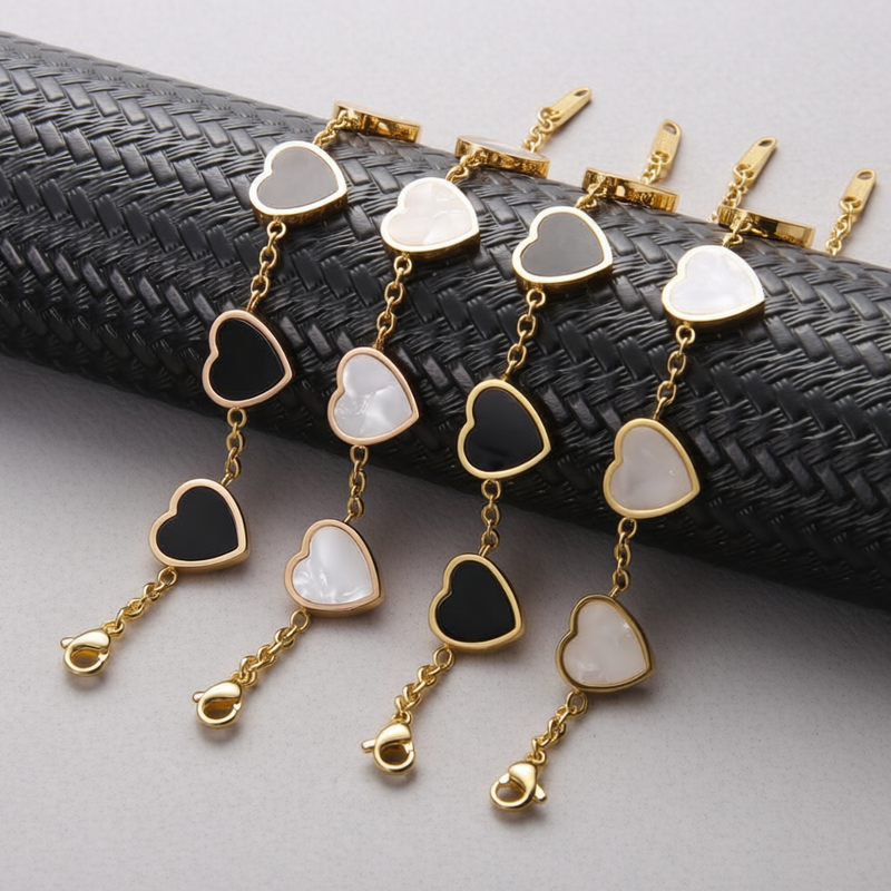 Magnetic Stainless Steel Bracelet - Fashion Heart Adjustable Ladies Jewelry