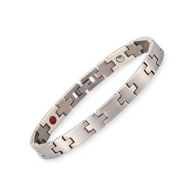Germanium Titanium Bracelet - Healthcare Magnetic Silver Cross Men Jewelry