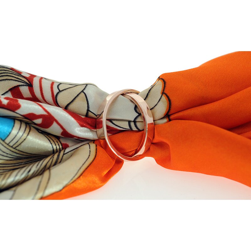 Double Circle Scarf Ring - Elegant Stainless Steel Women Wedding Jewelry