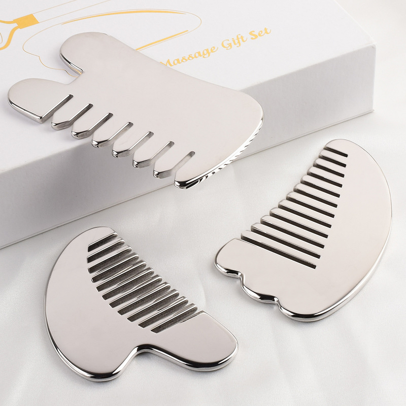 Stainless Steel Gua Sha Comb - Beauty SPA Body Massage Home Scraper