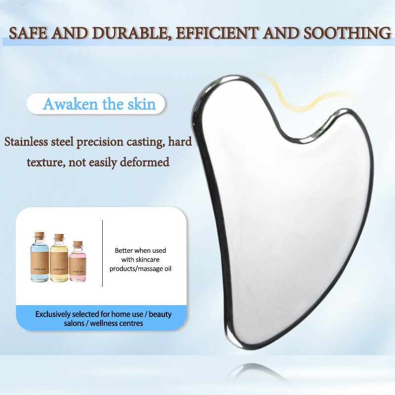 Stainless Steel Gua Sha Plate - Mirror Polished Muscle Relax Massage Tool