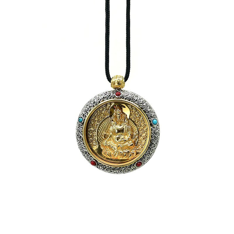 Relief Thangka Pendant - Spinning Buddhist Luck Wealth Men Women Jewelry