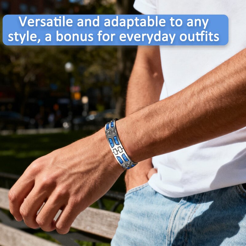 Magnetic Strip Bracelet - Customizable Double Row Pain Relief Men Gift