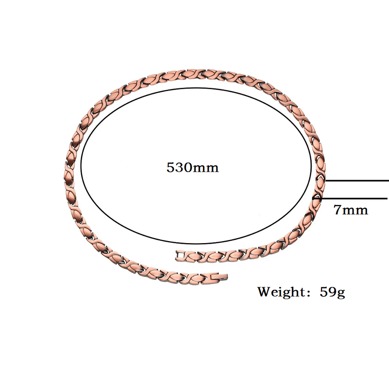 Pure Copper Magnetic Necklace - Adjustable Unisex Energy Trendy Chain