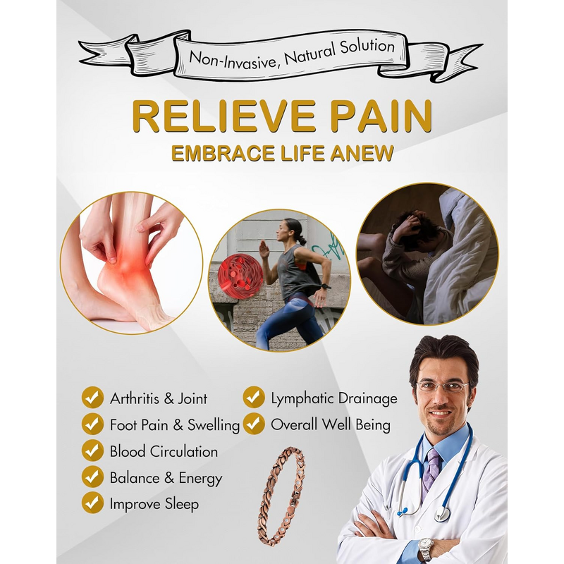 Pure Copper Magnetic Anklet - 99.99% Women Fashion Foot Jewelry