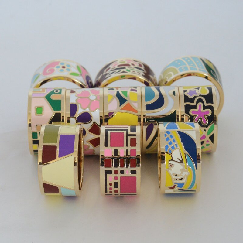 Enamel Silk Scarf Buckle - High Quality Gold Plated Custom Scarf Ring
