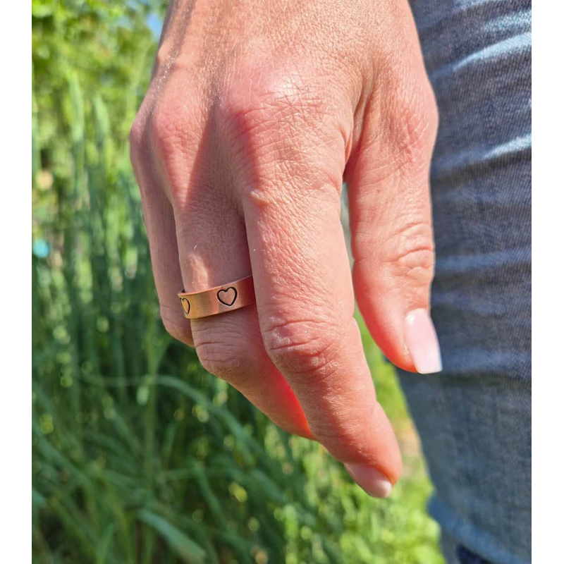 Pure Copper Heart Ring - Vintage 2 Magnet Ladies Magnetic Jewelry