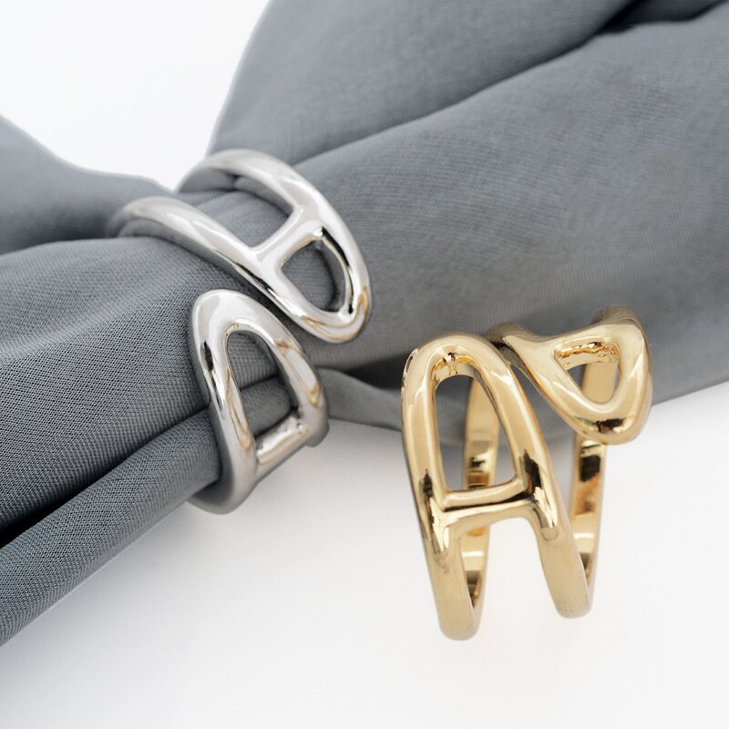 Stainless Steel Shawl Buckle - Fashion Women Wedding Party Scarf Ring