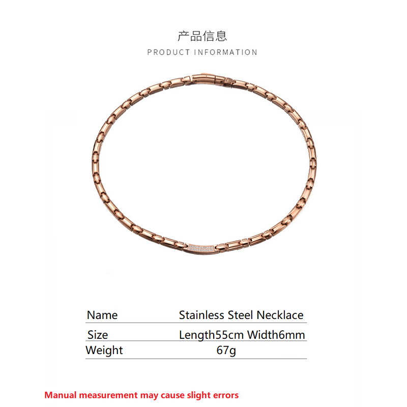 Stainless Steel Magnetic Necklace - Unisex Adjustable Health Therapy Chain