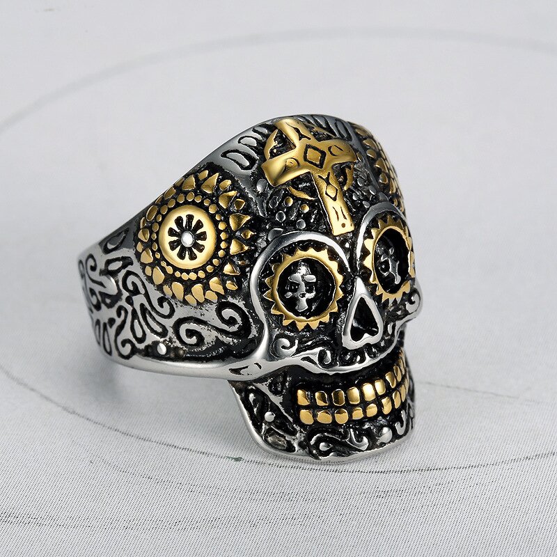 Skull Ring for Men - Custom Vintage Biker Style 316L Stainless Steel Jewelry