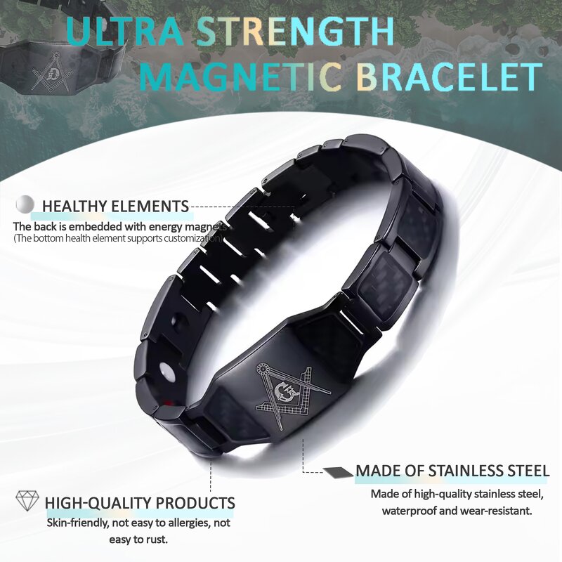 Japanese Bio Magnetic Bracelet - Wholesale Therapy Energy Cuff for Men