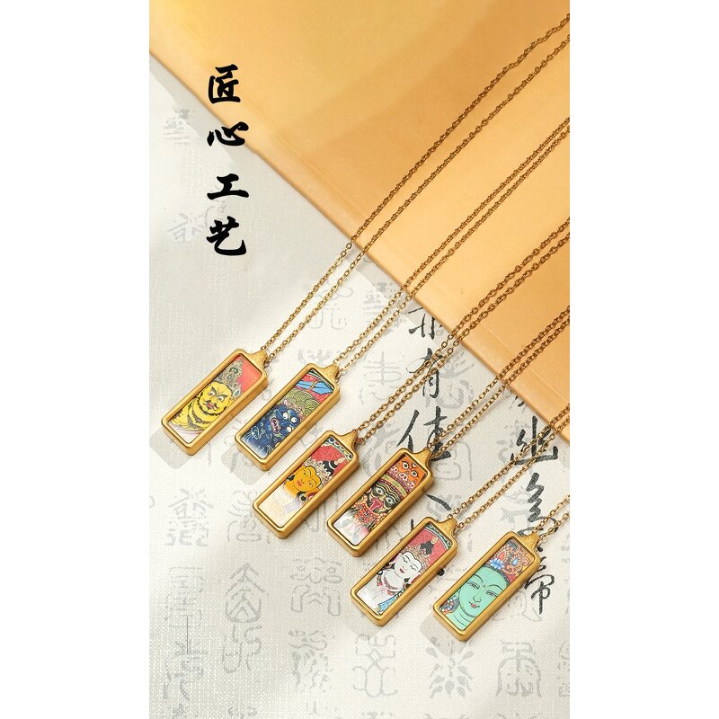 Tibetan Thangka Pendant - Ethnic Buddhist Fortune Wealth Protect Amulet