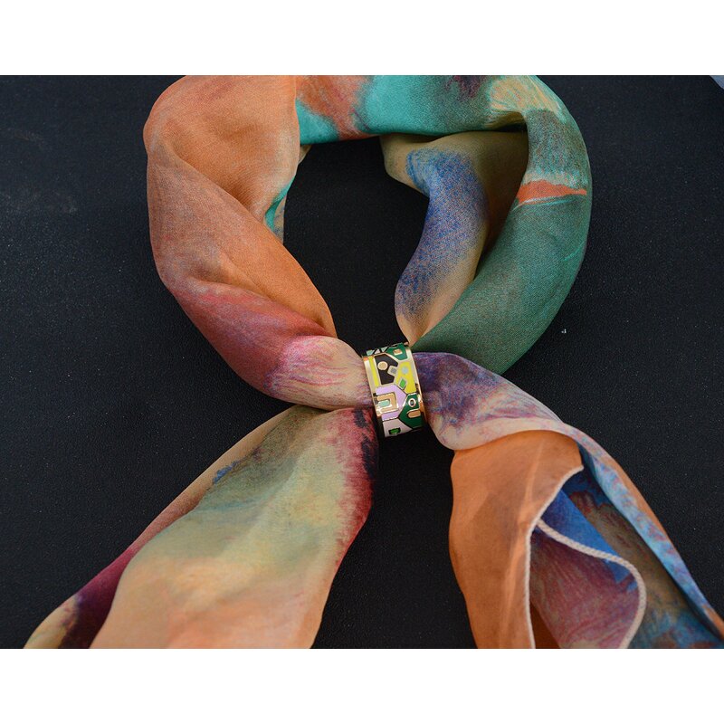 Enamel Silk Scarf Buckle - High Quality Gold Plated Custom Scarf Ring