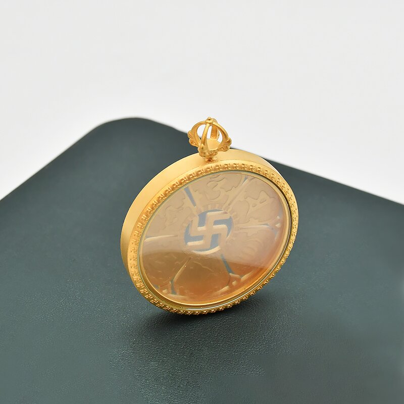 Hollow Thangka Pendant - Oriental Buddhist Amulet Religious Necklace