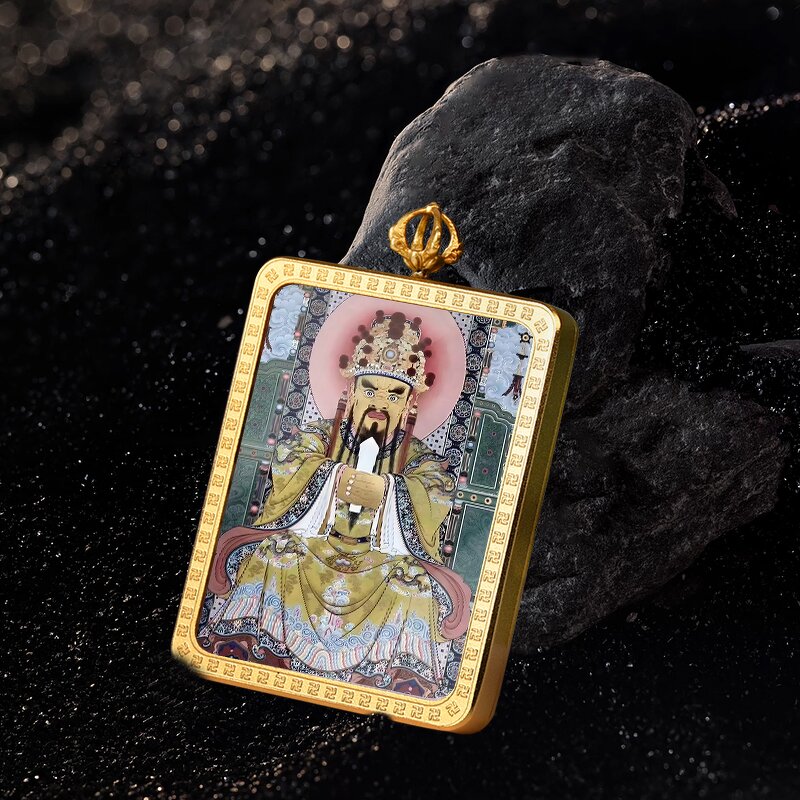 Dragon Thangka Pendant - Oriental Five Lords Buddhist Religious Jewelry