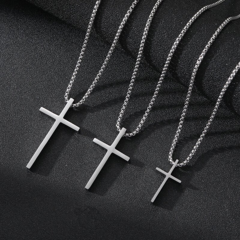 Cross Pendant Necklace - Hot Sale Stainless Steel Men Wedding Gift Jewelry
