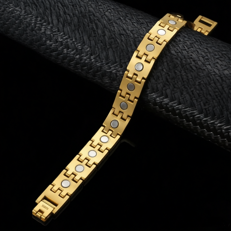 18K Gold Plated Magnetic Bracelet - Hot Sell Steel Men Women Fashion Jewelry
