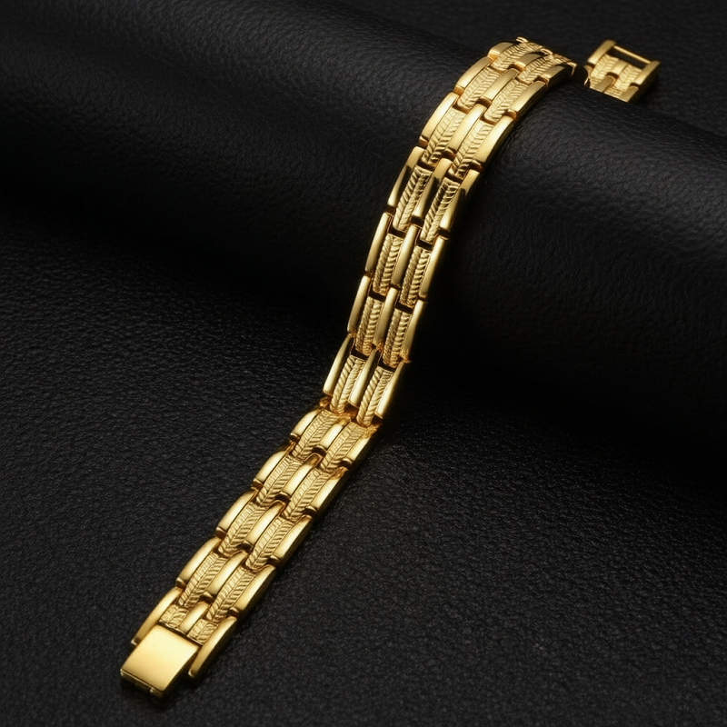 18K Gold Plated Magnetic Bracelet - Hot Sell Steel Men Women Fashion Jewelry