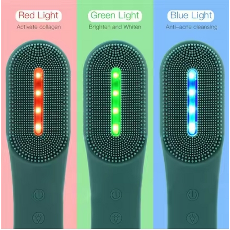 Facial Cleansing Brush Manufacturer - Hot Selling Pink Sonic Vibration LED Light IPX7 Waterproof USB Type-C Charging