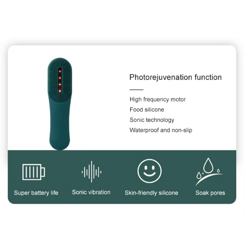Facial Cleansing Brush Manufacturer - Hot Selling Pink Sonic Vibration LED Light IPX7 Waterproof USB Type-C Charging